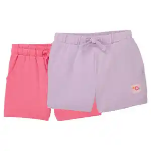 LILY & DAN Kleinkinder Sweatshorts, 2er-Pack, Lila/Rosa, 104