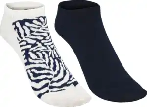 IDEENWELT 2er Set Bambus Sneakersocken beige/blau Gr. 39/42