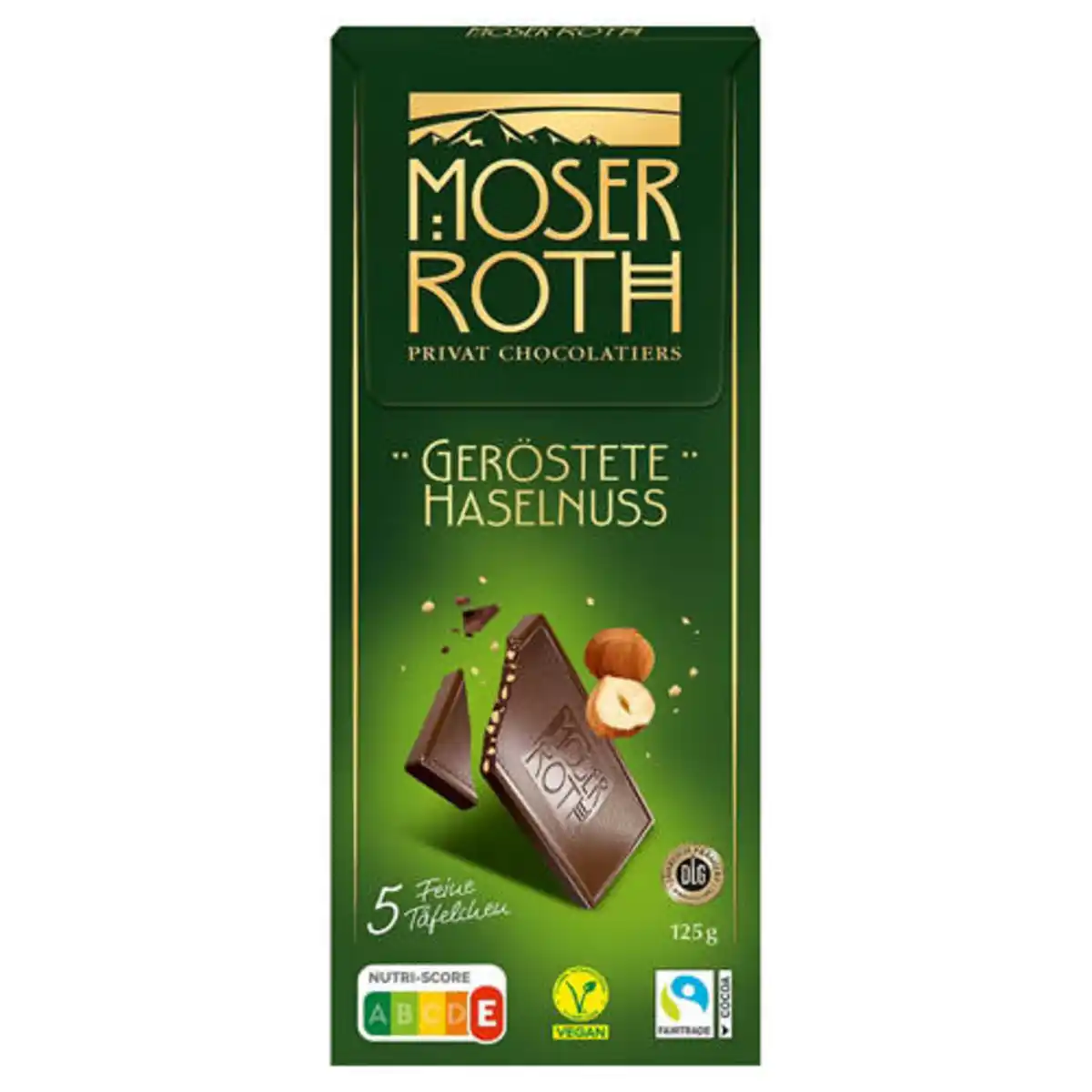 Bild 1 von MOSER ROTH Schokolade 125 g, Zartbitter-Geröstete Haselnuss