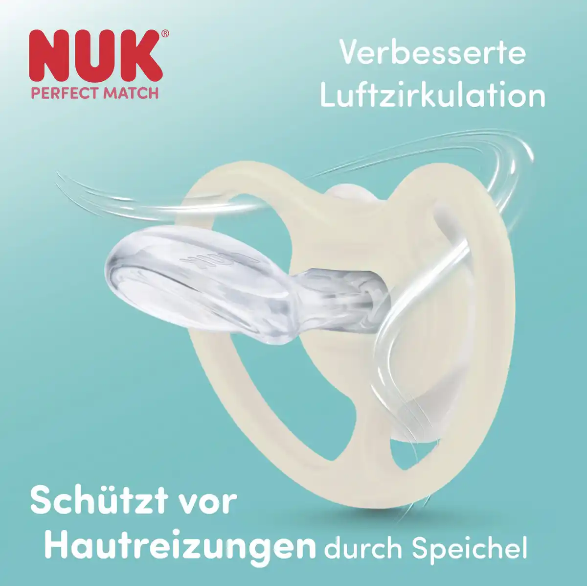 Bild 3 von NUK Disney Winnie Puuh Perfect Match Air Silikon-Schnuller, 0-6 Monate