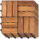 Bild 1 von 9er-Set Massivholz-Klickfliese aus Akazienholz, ca. 30 x 30 x 2,4 cm - Braun