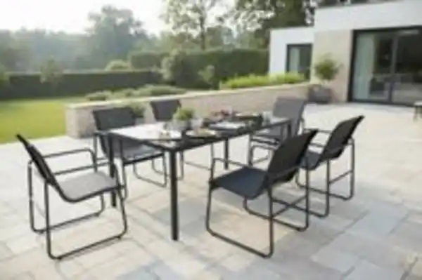 Bild 3 von Dining-Set SANTINO 7tlg. Sitzgruppe - Schwarz
