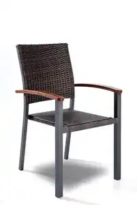 Gepflecht-Stapelstuhl "Genua"  aus Aluminium, ca. 89 x 56 x 59 cm - Braun