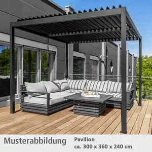 Pavillon mit Lamellendach aus Stahl und Aluminiumlegierung ca. 300 x 600 x 240 cm