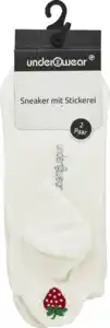 under2wear 2er Sneaker mit Stickerei Erdbeere offwhite 39/42