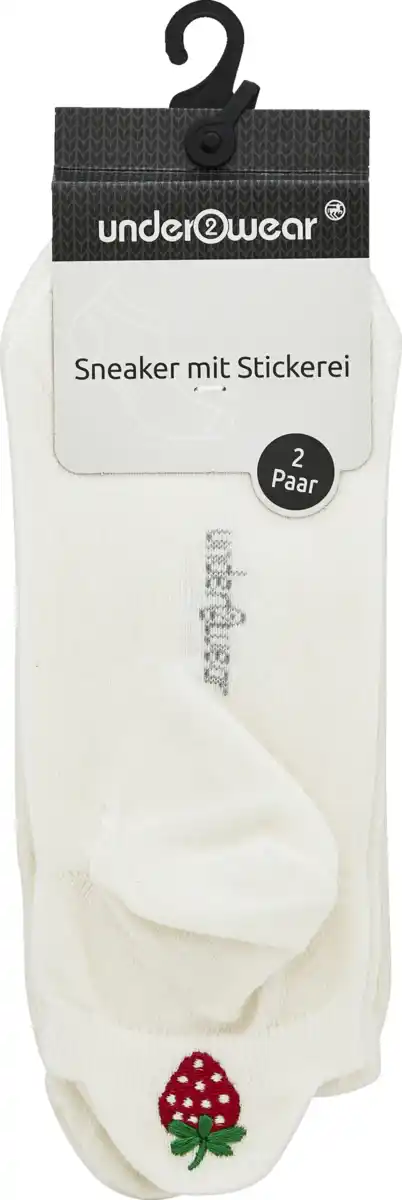 Bild 1 von under2wear 2er Sneaker mit Stickerei Erdbeere offwhite 39/42