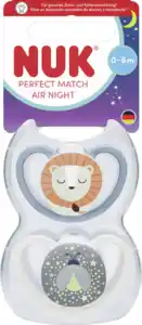 NUK Perfect Match Air Night Silikon-Schnuller, 0-6 Monate