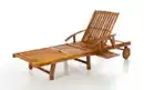 Bild 3 von Verstellbare Sonnenliege mit Beistelltisch aus Akazienholz, ca. 195,5 x 69 x 30/85 cm