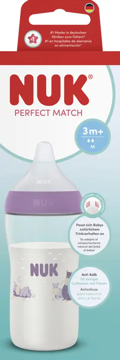 Bild 1 von NUK Perfect Match Anti Kolik Babyflasche, 3 Monate+