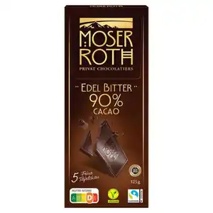 MOSER ROTH Schokolade 125 g, Edelbitter 90 %