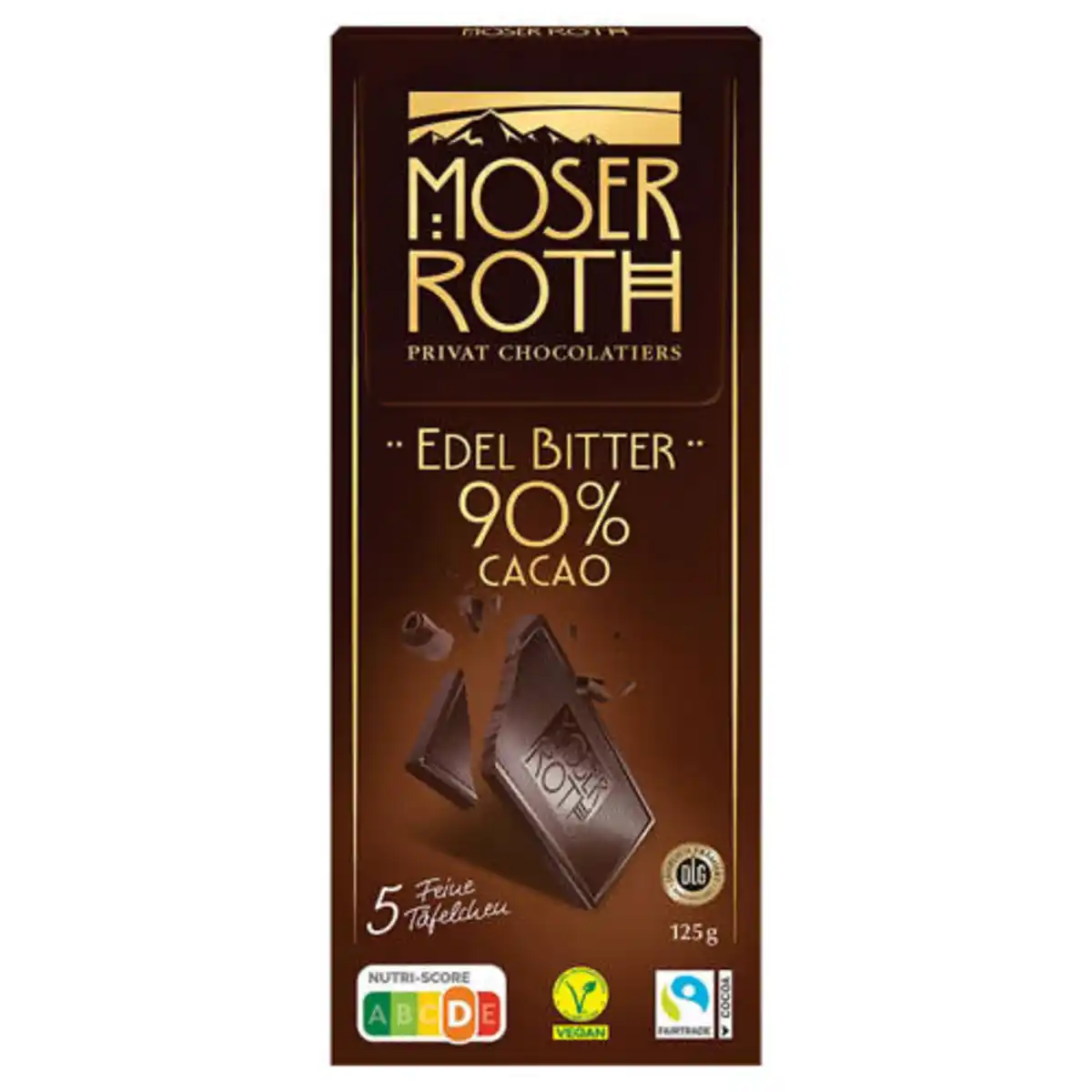 Bild 1 von MOSER ROTH Schokolade 125 g, Edelbitter 90 %