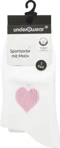 under2wear 2er Pack Kurzschaftsocke OCS weiß Herz 35/38