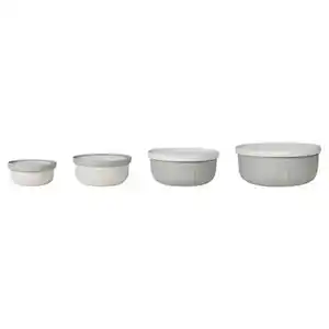 CROFTON Aufbewahrungs Schüssel Set, Kurz, Grau