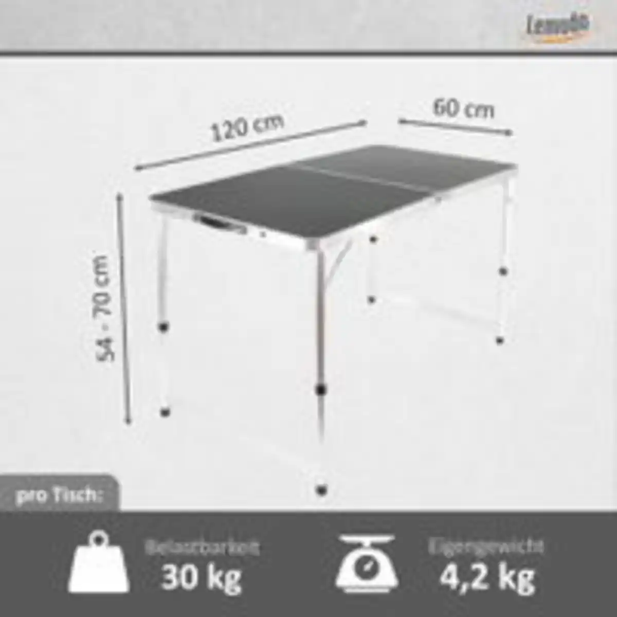 Bild 3 von Campingtisch 120x60 cm, Klapptisch