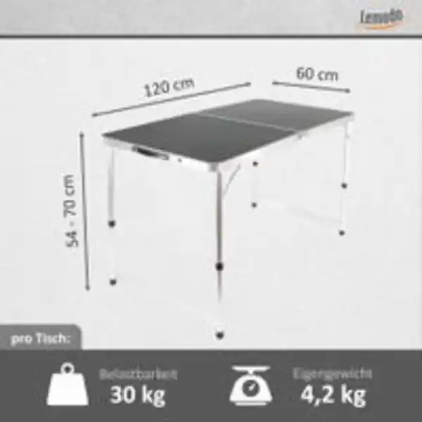 Bild 3 von Campingtisch 120x60 cm, Klapptisch