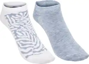 IDEENWELT 2er Set Bambus Sneakersocken weiß/blau Gr. 39/42