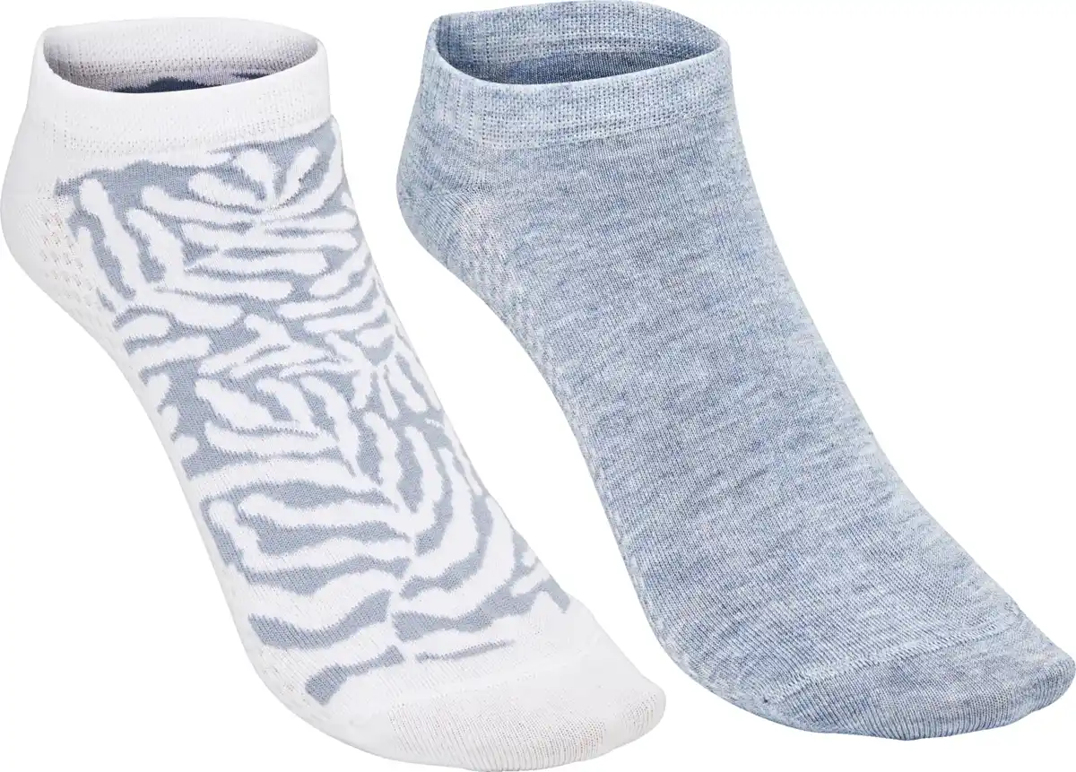 Bild 1 von IDEENWELT 2er Set Bambus Sneakersocken weiß/blau Gr. 39/42