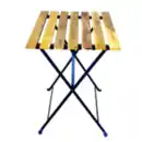Bild 3 von 3tlg. Outdoor-Klappstuhl-Set., 2-Sitzer mit 2 Streben aus Akazienholz geölt