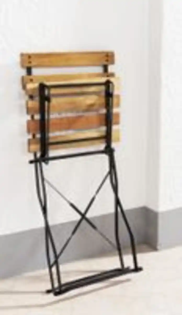 Bild 4 von 5tlg. Outdoor-Klappstuhl-Set., 4-Sitzer mit 2 Streben aus Akazienholz geölt