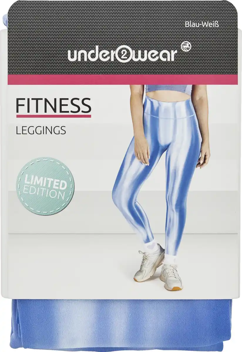 Bild 1 von under2wear Fitnessleggings Batik Batik weiß/blau L (44/46)