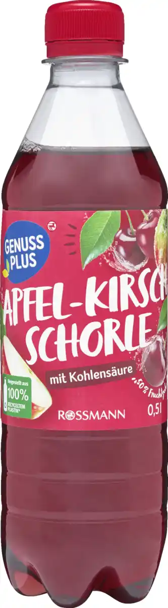 Bild 1 von GENUSS PLUS Apfel-Kirsch-Schorle EINWEG, 500 ml