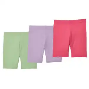 LILY & DAN Kleinkinder Radlershorts, 3er-Pack, Grün/Lila/Rosa, 92