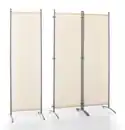 Bild 3 von 3tlg. Stellwand Paravent aus Polyester, ca. 260 x 170 cm - Beige