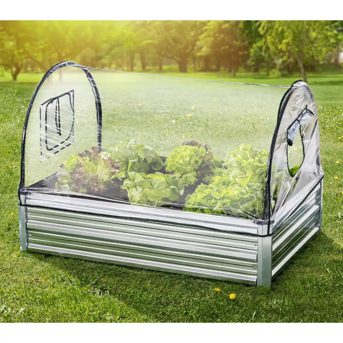 Bild 4 von Gartenbeet mit Überdachung aus Stahl, ca. 200 x 80 x 80 cm - Anthrazit