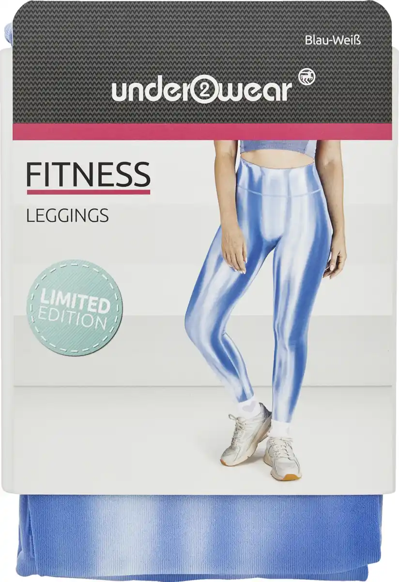 Bild 1 von under2wear Fitnessleggings Batik Batik weiß/blau M (40/42)
