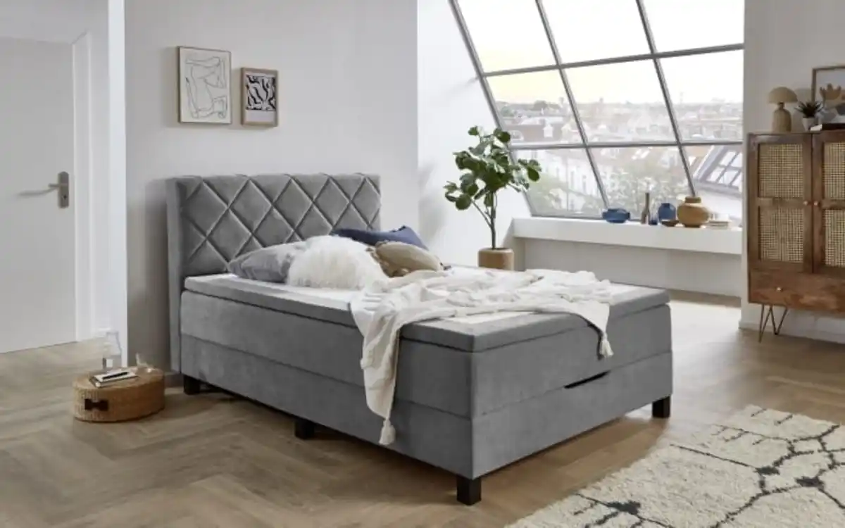 Bild 1 von Boxspringbett BX2280 Jeff, grau, 140 x 200 cm
