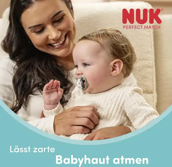 Bild 2 von NUK Disney Winnie Puuh Perfect Match Air Silikon-Schnuller, 0-6 Monate