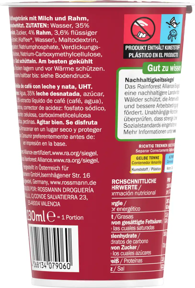 Bild 4 von Laudatio Rossmann Laudatio TG Latte Espresso, 230 ml