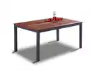 Bild 1 von Gartentisch "Genua" mit Holzplatte aus Aluminium ca. 150 x 90 x 74 cm - Braun