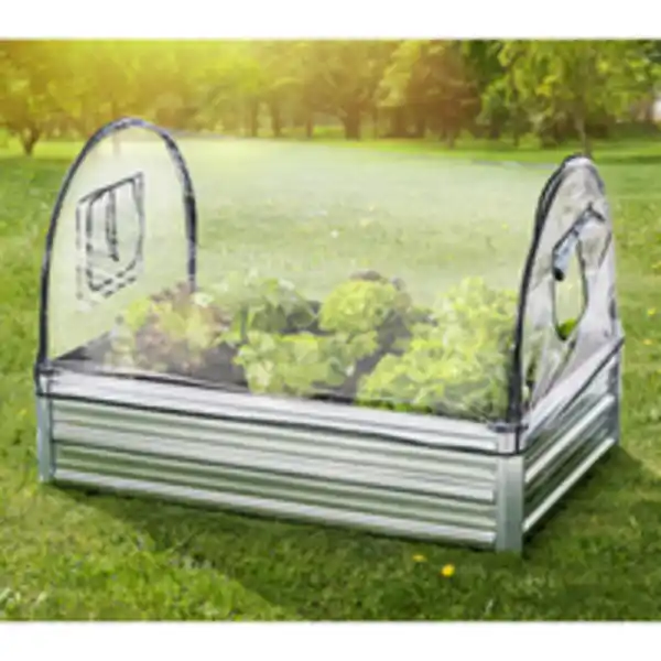 Bild 2 von Gartenbeet mit Überdachung aus Stahl, ca. 200 x 80 x 80 cm - Anthrazit