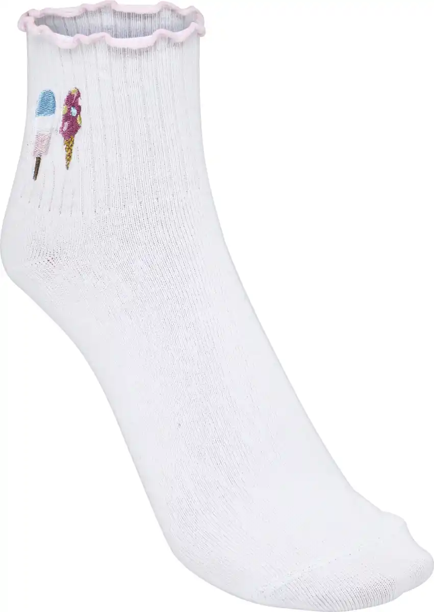 Bild 2 von under2wear Kurzschaftsocke Stickerei Eis weiß/pink 35/38