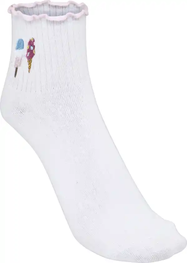 Bild 2 von under2wear Kurzschaftsocke Stickerei Eis weiß/pink 35/38