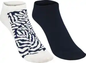 IDEENWELT 2er Set Bambus Sneakersocken beige/blau Gr. 35/38