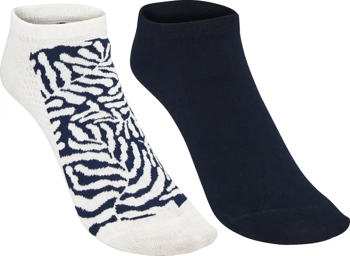 Bild 1 von IDEENWELT 2er Set Bambus Sneakersocken beige/blau Gr. 35/38