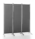 Bild 1 von 3tlg. Stellwand Paravent aus Polyester, ca. 260 x 170 cm - Anthrazit