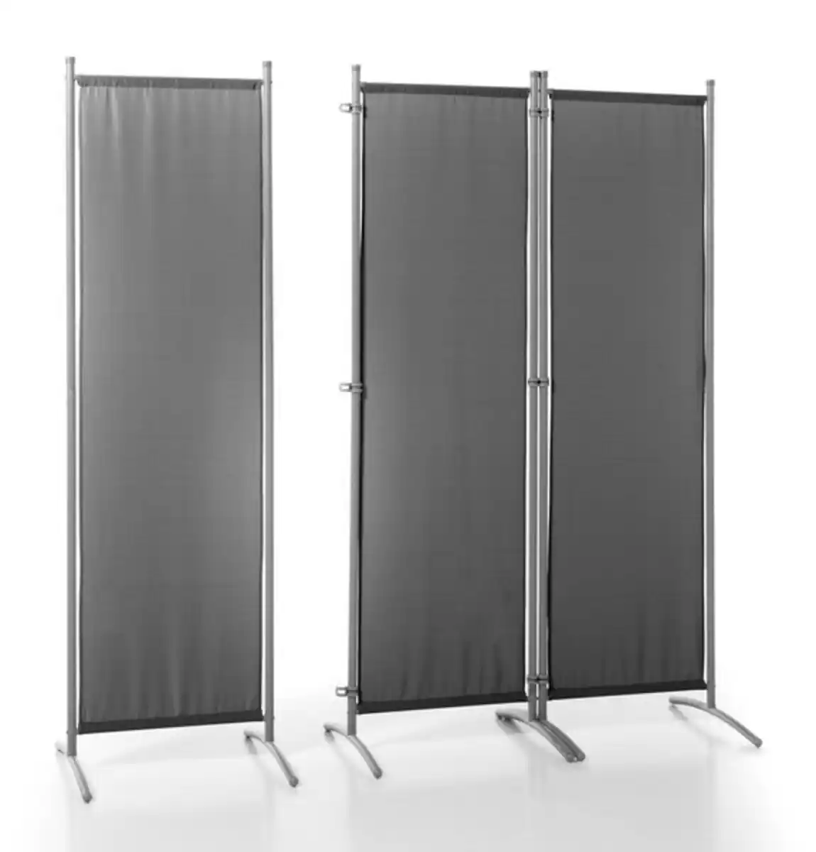 Bild 4 von 3tlg. Stellwand Paravent aus Polyester, ca. 260 x 170 cm - Anthrazit