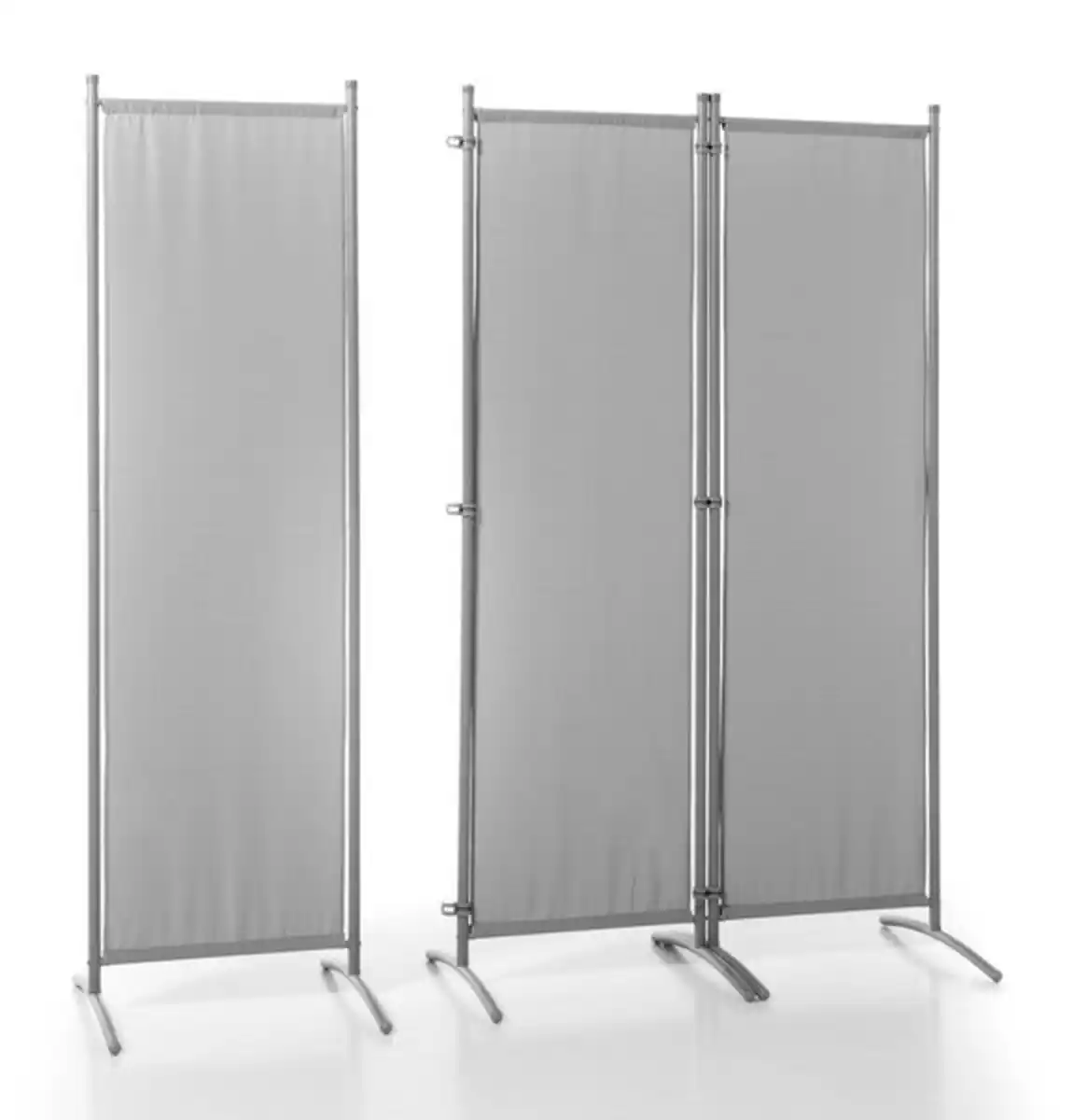 Bild 3 von Stellwand Paravent 3tlg. aus Polyester, ca. 260 x 170 cm - Hellgrau