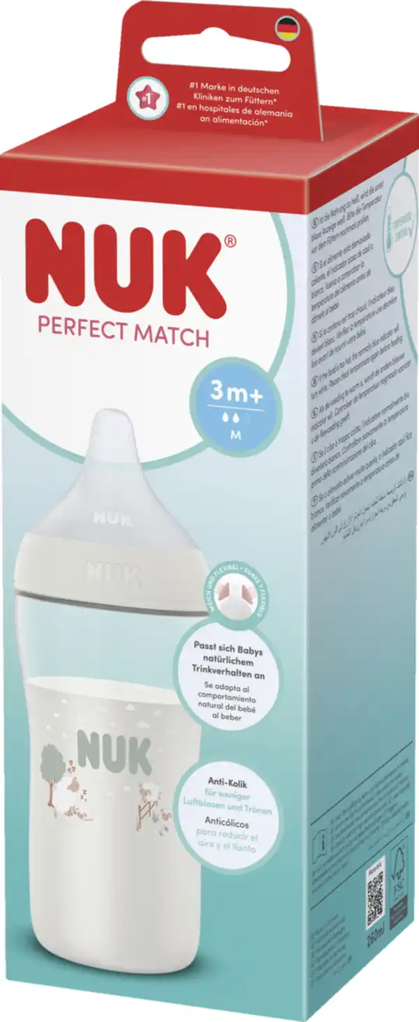 Bild 2 von NUK Perfect Match Anti Kolik Babyflasche, 3 Monate+