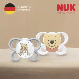 NUK Disney Winnie Puuh Perfect Match Air Silikon-Schnuller, 0-6 Monate