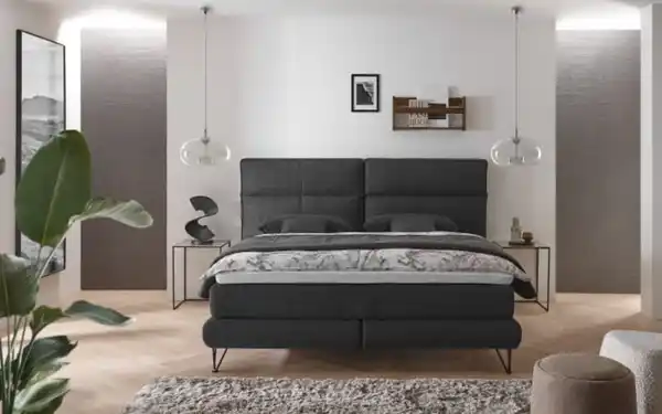 Bild 2 von Mondo - Boxspringbett Deluxe Edition, schwarz, 180 x 200 cm, Härtegrad 3/4