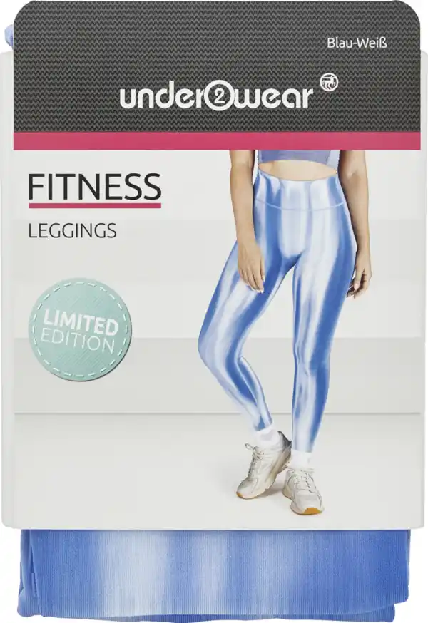 Bild 2 von under2wear Fitnessleggings Batik Batik weiß/blau L (44/46)