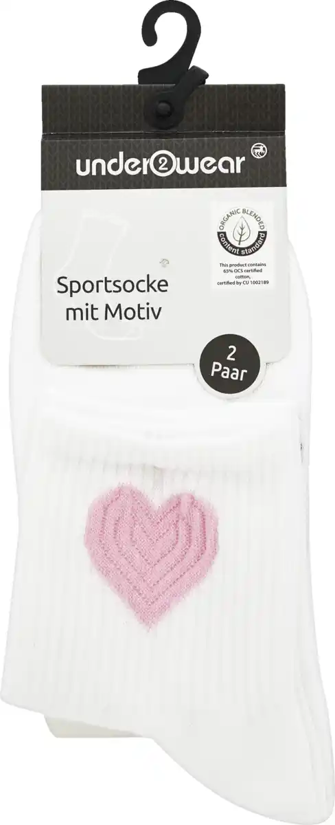 Bild 1 von under2wear 2er Pack Kurzschaftsocke OCS weiß Herz 39/42