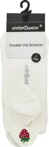 under2wear 2er Sneaker mit Stickerei Erdbeere offwhite 35/38