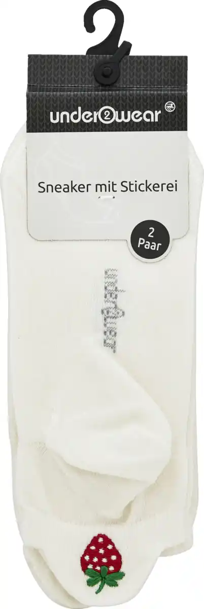 Bild 1 von under2wear 2er Sneaker mit Stickerei Erdbeere offwhite 35/38