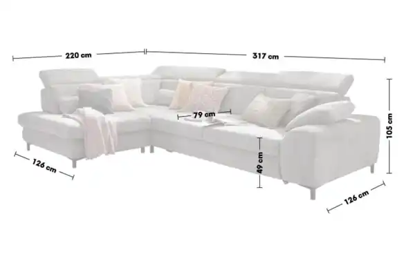 Bild 3 von Wohnlandschaft SO 3400, grau, inkl. Sitztiefenverstellung