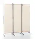 Bild 1 von 3tlg. Stellwand Paravent aus Polyester, ca. 260 x 170 cm - Beige